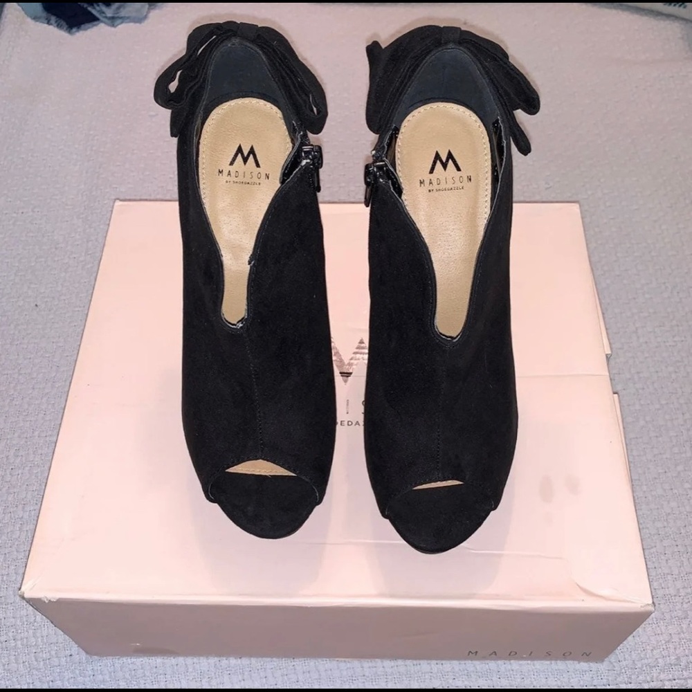 ShoeDazzle Open-Toe Booties